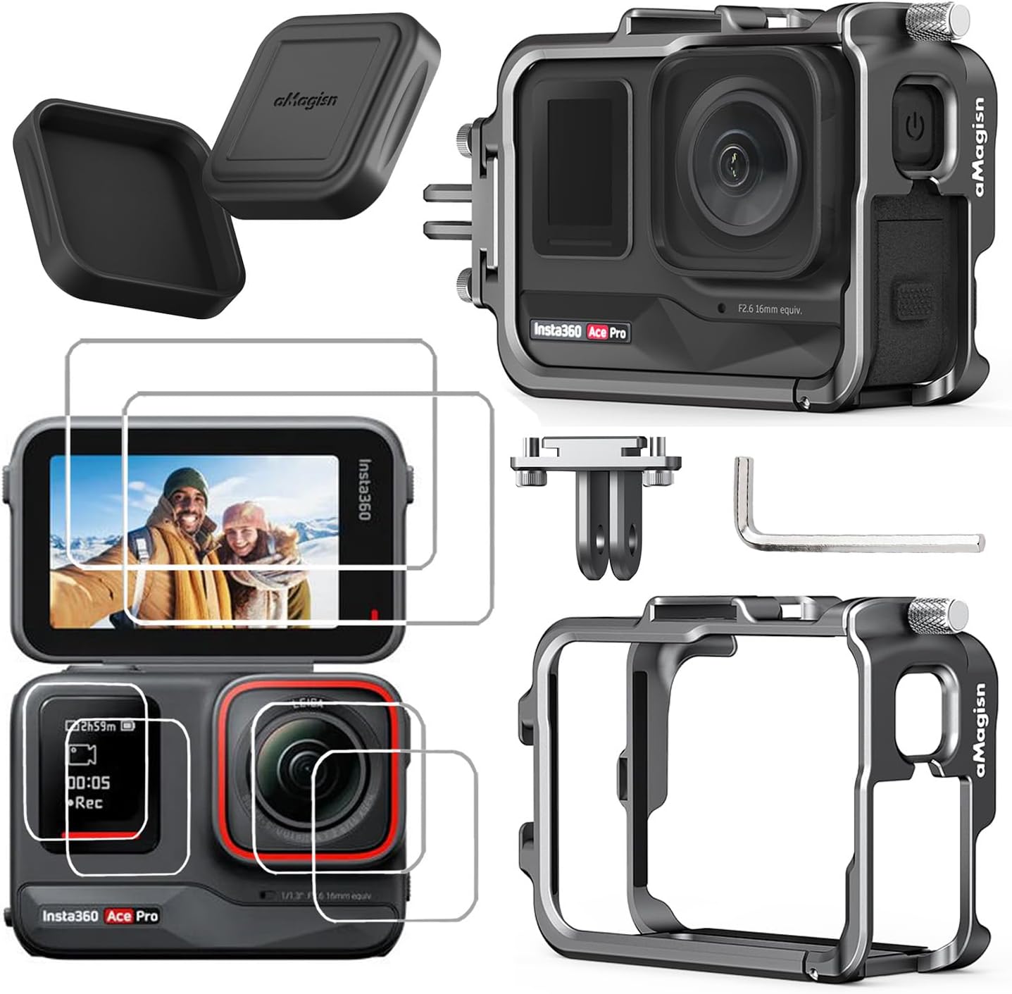 Aluminum Metal Frame Cage Case for Insta360 ACE PRO Camera