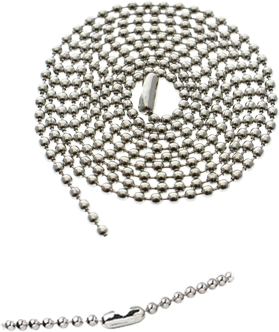 Durable 36 Inch Nickel Plated Beaded Neck Chain ID Badge Holders