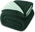 Reversible Sherpa Fleece King Size Blanket 90x104 in - Forest