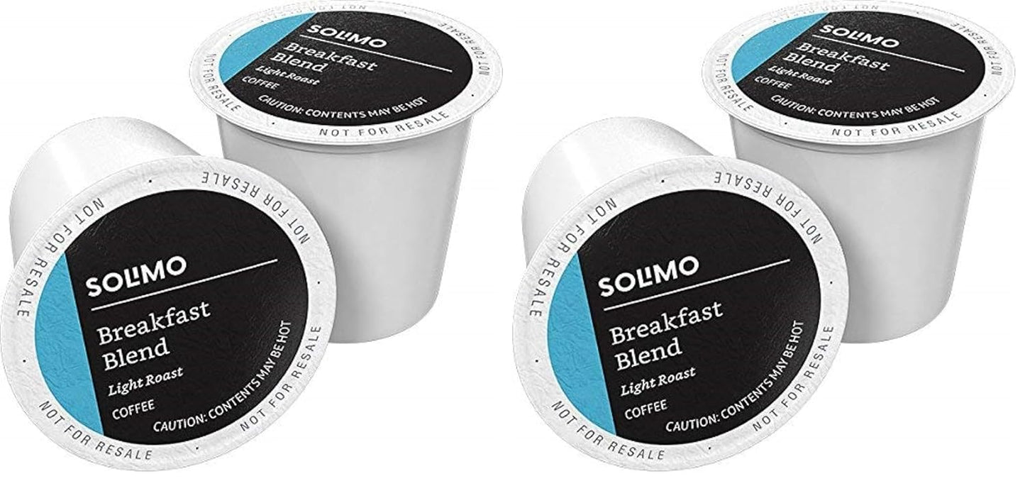 Solimo Light Roast Coffee Pods - Breakfast Blend for Keurig