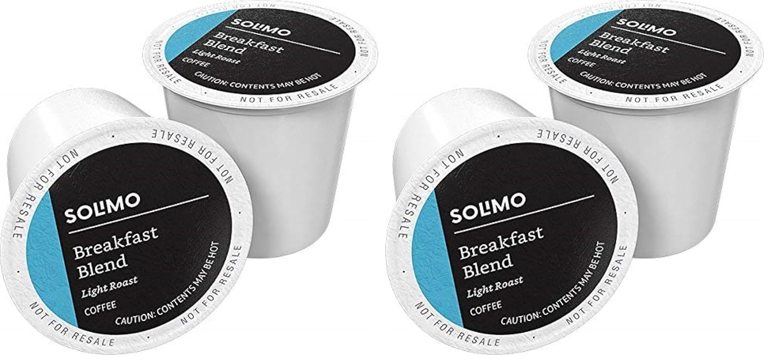Solimo Light Roast Coffee Pods - Breakfast Blend for Keurig