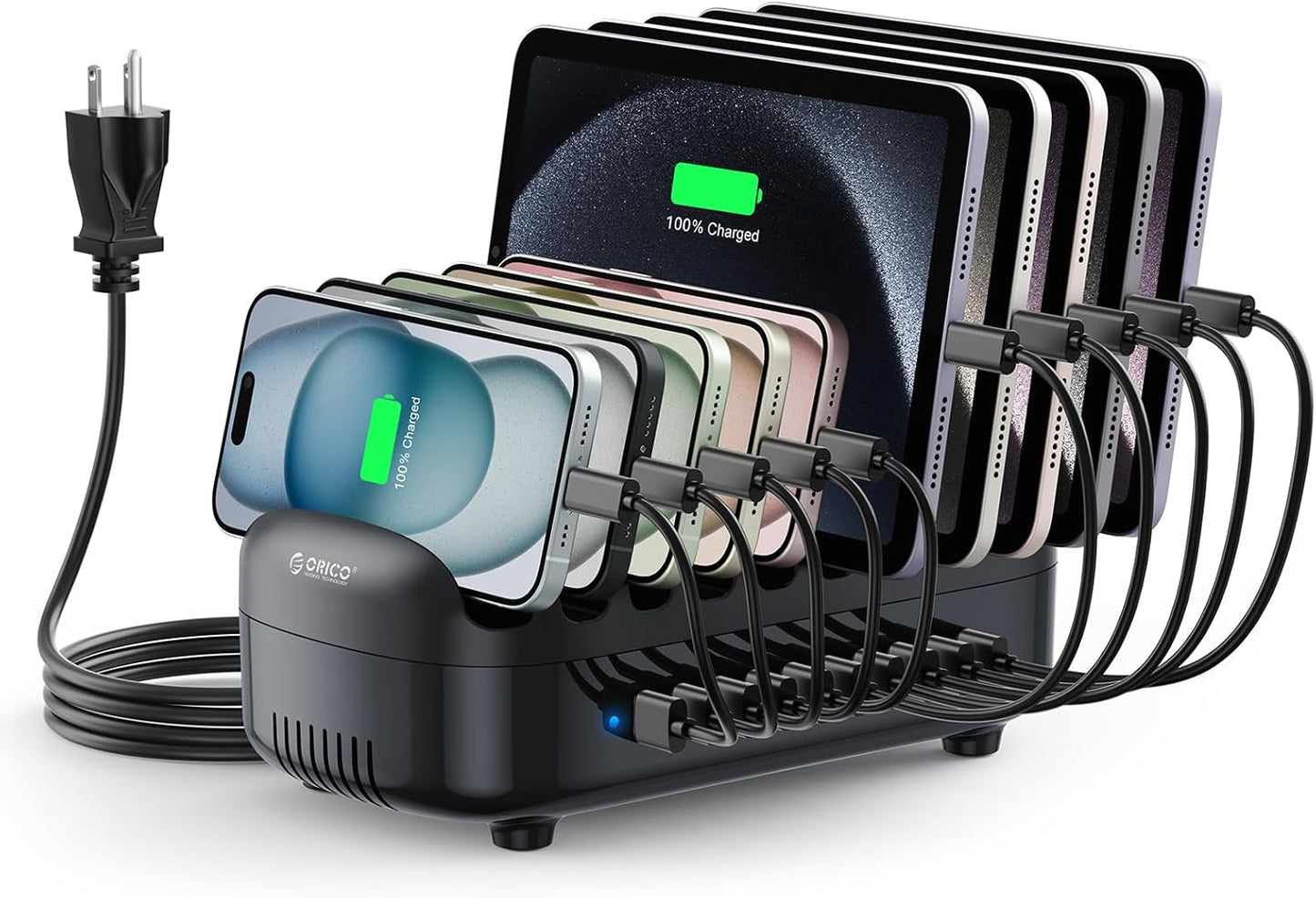 ORICO 120W Charging Station for Multiple Devices - 10 Ports