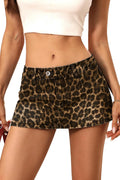 Low Rise Denim Mini Skirt for Women - High Stretch Jean Skort