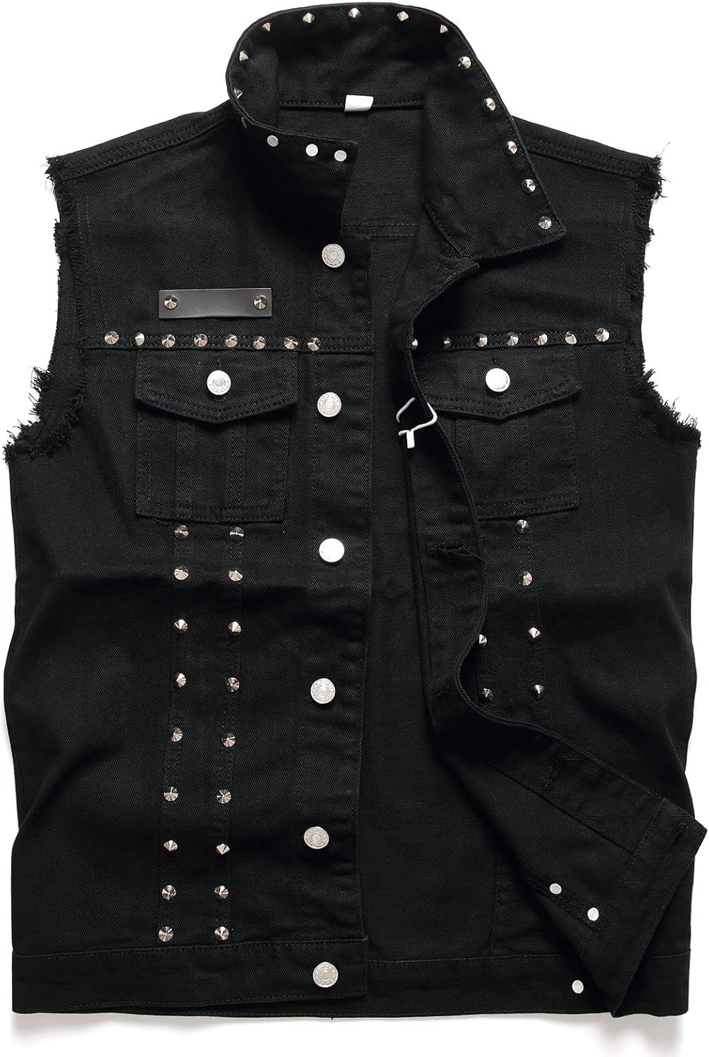 Denim Vest Men Sleeveless Slim Fit Retro Ripped Casual Style