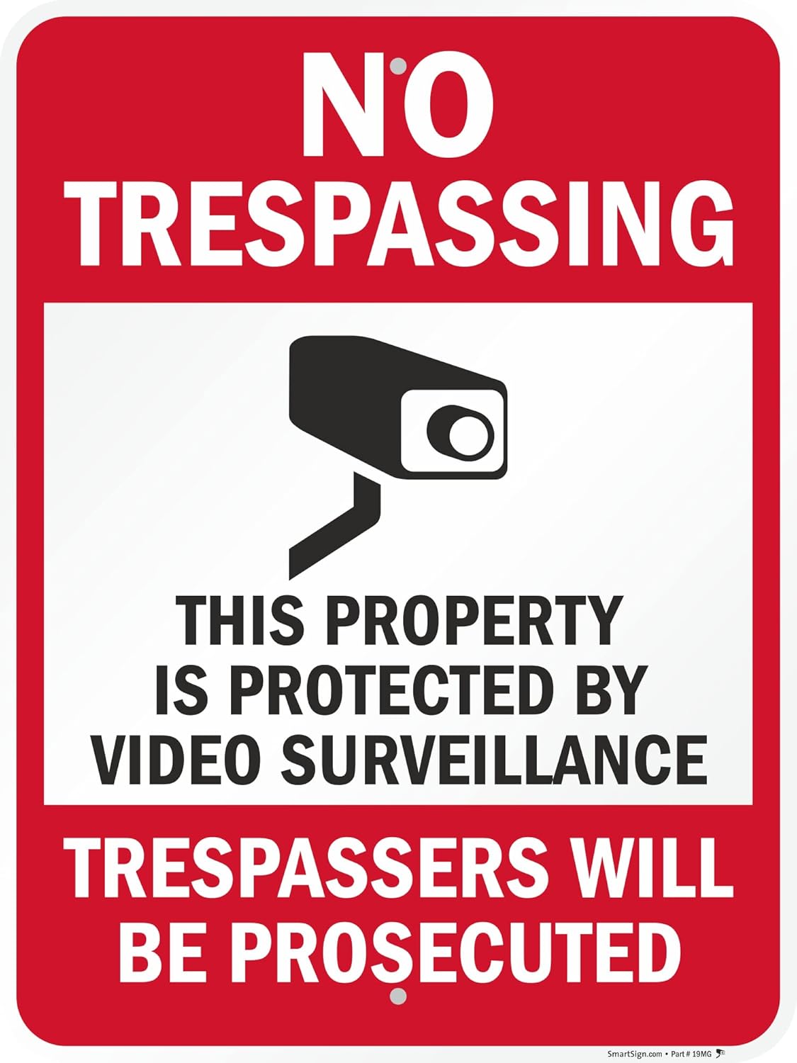 Durable 24 x 18 inch No Trespassing Sign for Property Protection
