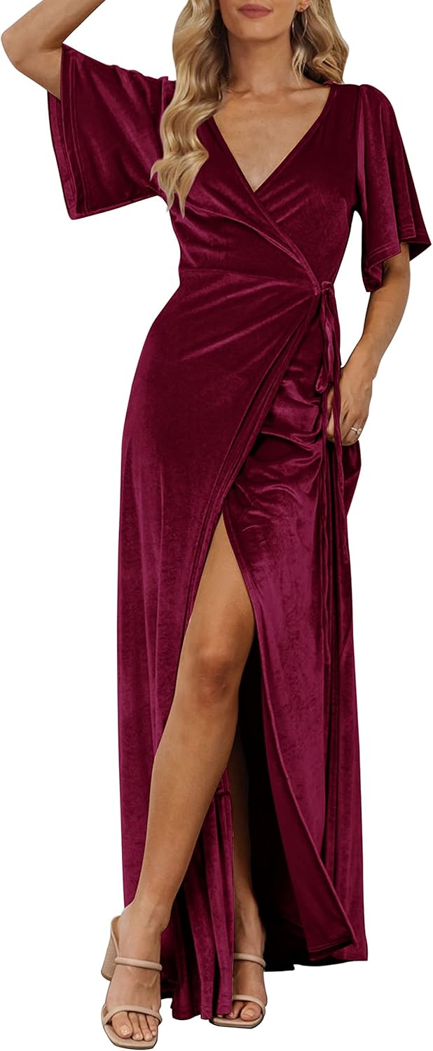 Elegant Velvet Maxi Dress for Weddings and Parties