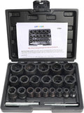 DPTOOL 22 Piece Bolt Nut Extractor Set - Impact Socket Wheel Lock