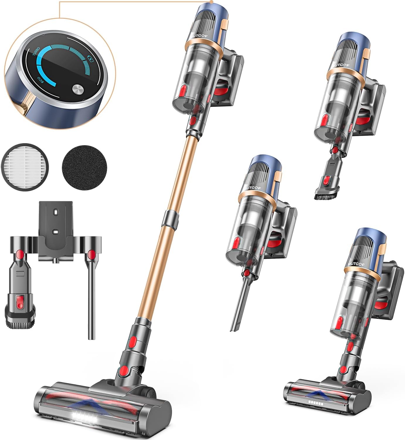 Powerful Cordless Vacuum ~ 30Kpa, 50Mins Runtime, LED Screen