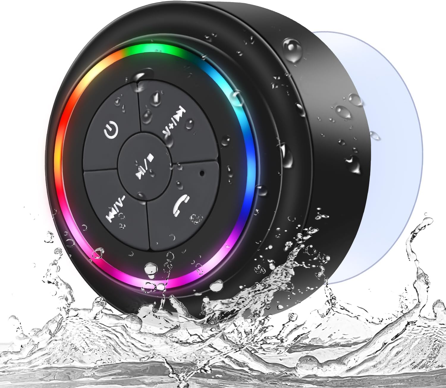 Waterproof Bluetooth Shower Speaker with LED Light