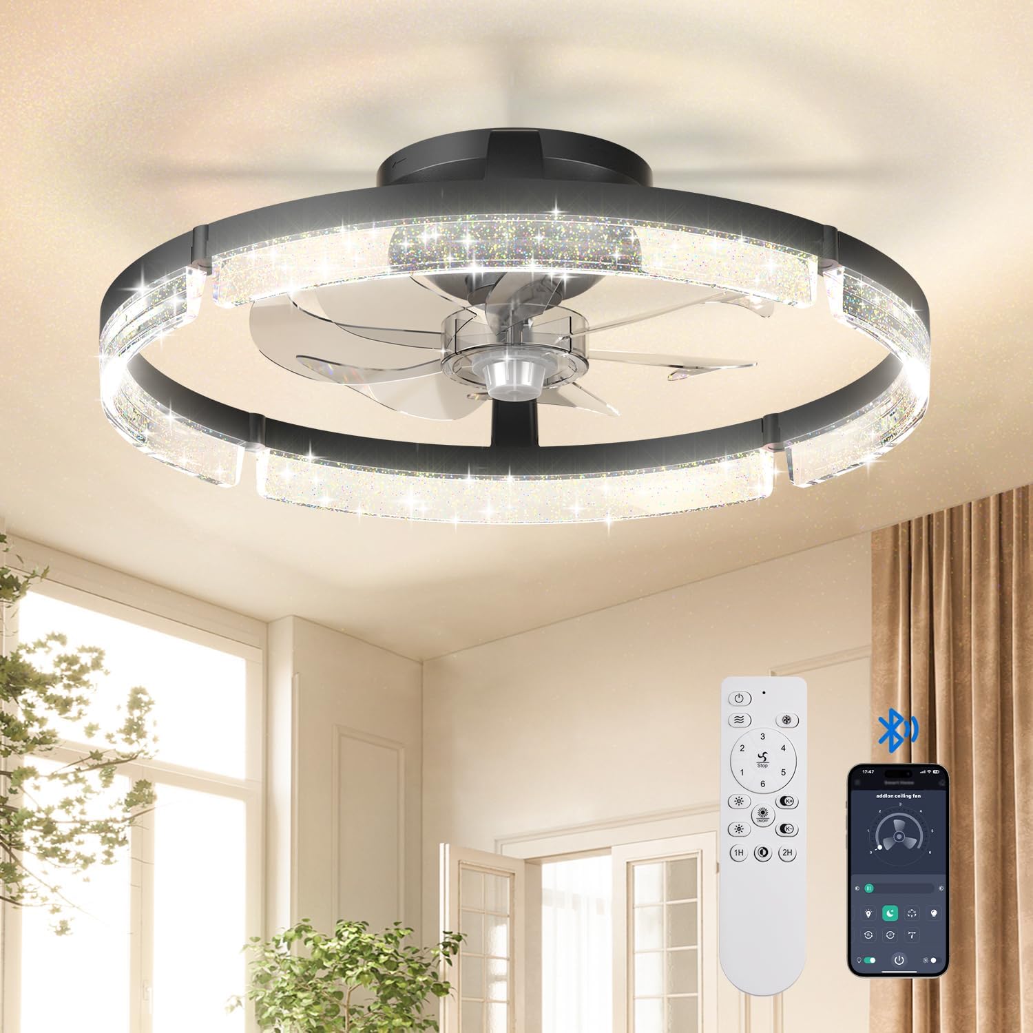 addlon Ceiling Fans with Lights and Remote for Modern Spaces