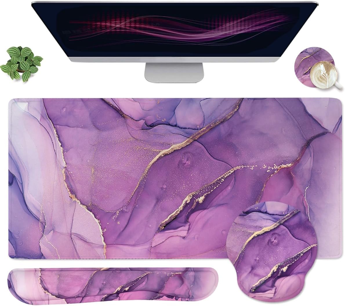 Yunoble 4-in-1 Gaming Set - Ergonomic Purple
