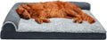 Furhaven Memory Foam Dog Bed for Large Dogs - Jumbo L Chaise