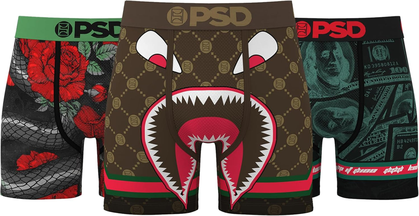 PSD Underwear Mens Boxer Briefs - Soft Breathable Comfort
