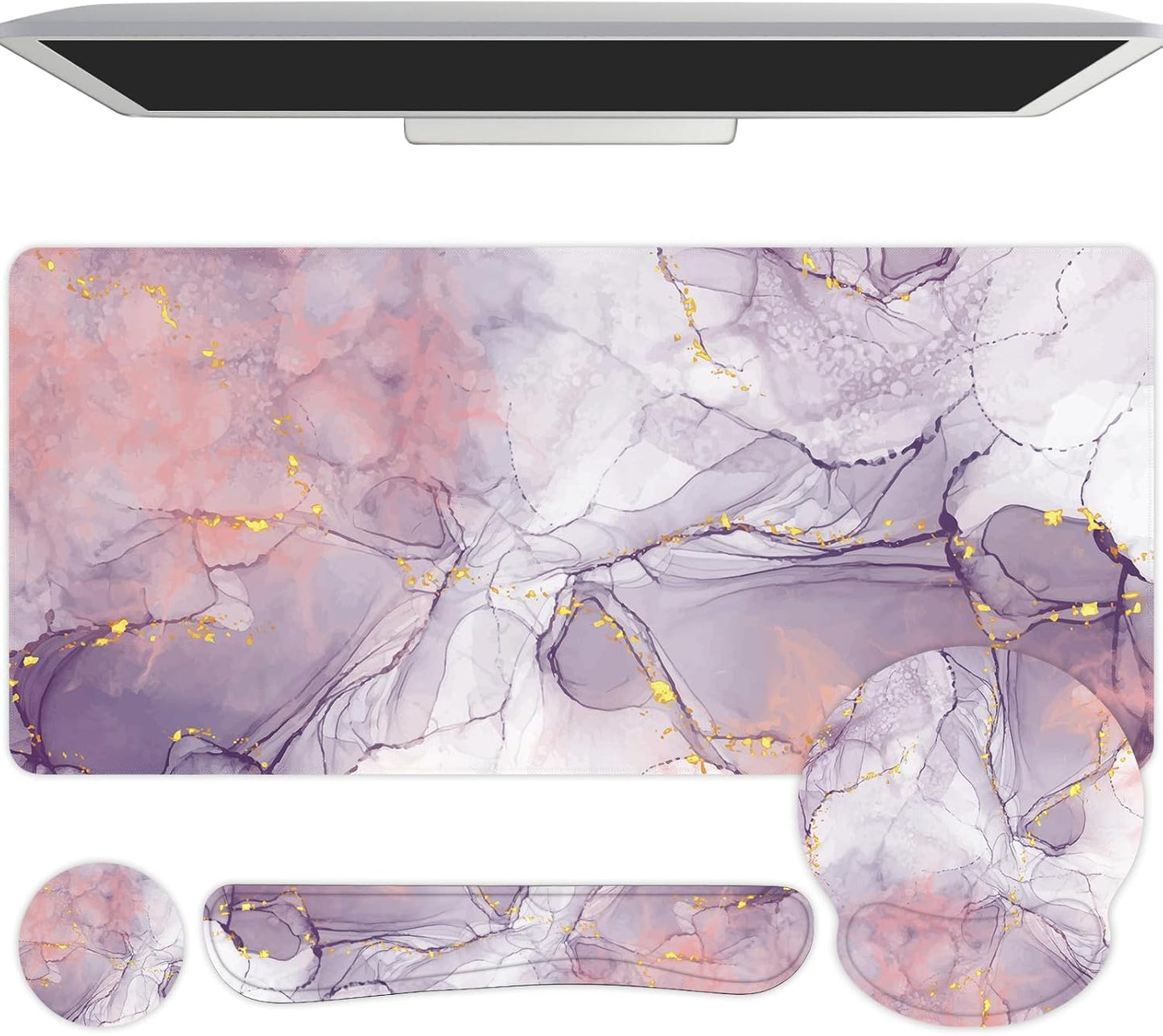 Zuozee Large Mouse Pad with 4-in-1 Wrist Rest Set