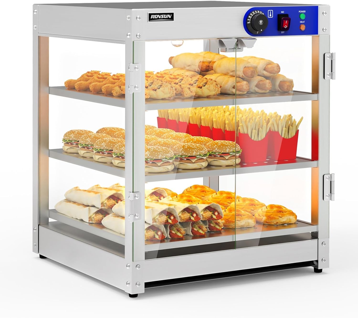 ROVSUN 3-Tier Commercial Food Warmer for Buffet and Restaurant
