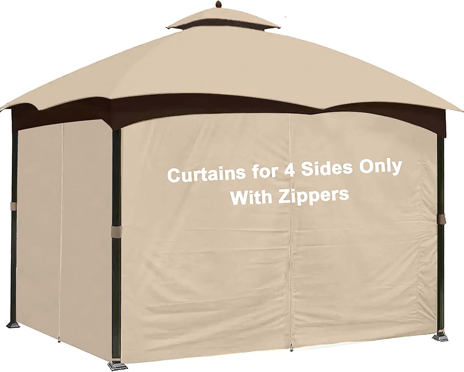 SCOCANOPY Light Beige 10ft x 12ft Gazebo Privacy Curtain Set