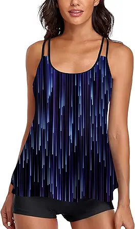 Flowy Tankini Bathing Suits for Women with Tummy Control