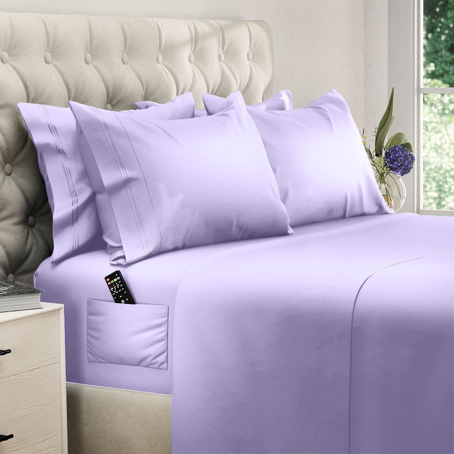 DREAMCARE Full Size Sheets Set - Deep Pocket Cooling Sheets
