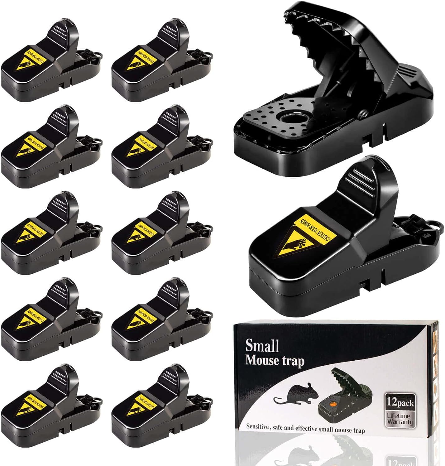 12-Pack VEFEFI Reusable Mouse Traps - Quick & Effective