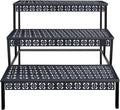 3 Tiers Metal Plant Stand Rectangular Ladder - Space-Saving Display