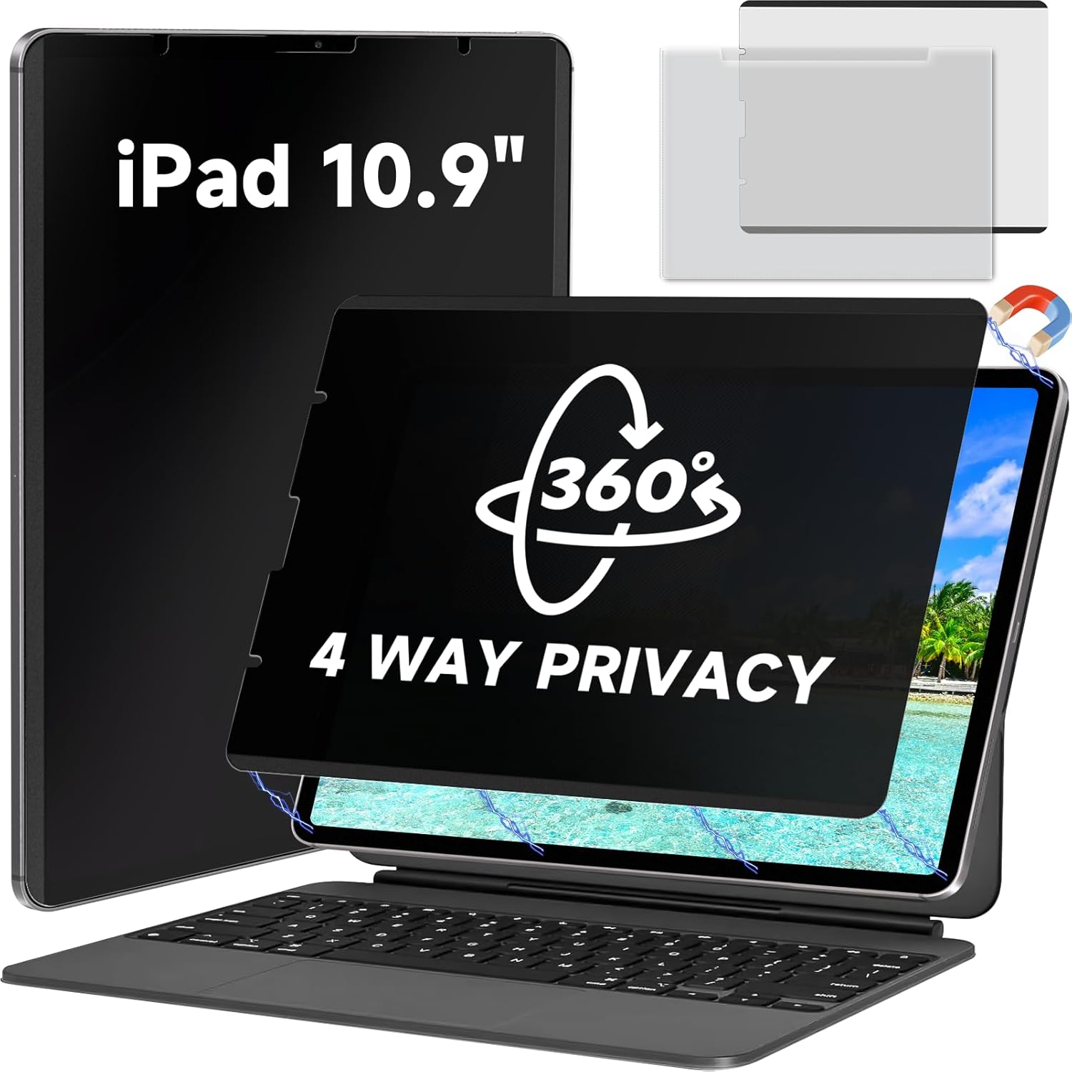 Magnetic 360 Privacy Screen Protector for iPad 10/11 Inch