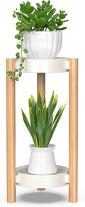 Bamboo Plant Stands Indoor 2 Tier Corner Plant Display - Space Saving