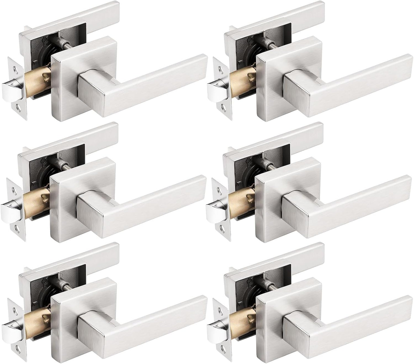 Gobrico Satin Nickel Passage Door Handles for Interior Doors