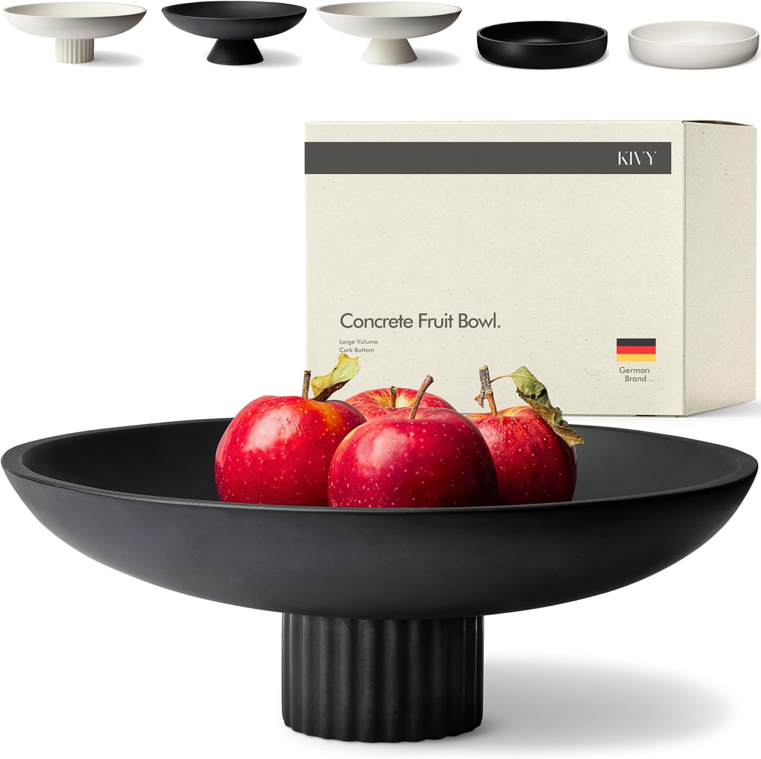 KIVY Concrete Fruit Bowl - Large Decorative Bowl for Home Decor