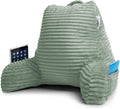 Sage Green Reading Pillow with Shredded Memory Foam - Luxe Plush