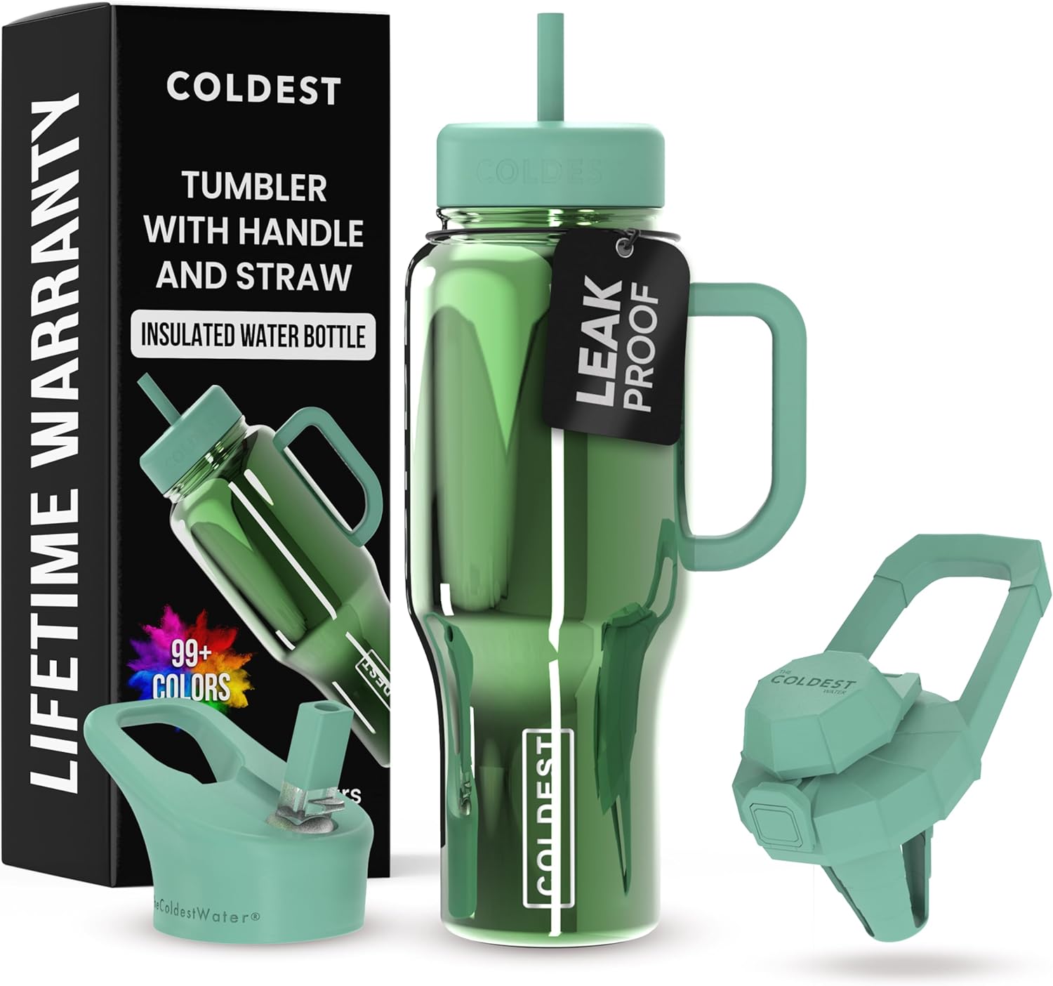 Coldest Tumbler with Handle and Straw - 100% Spill Proof Design