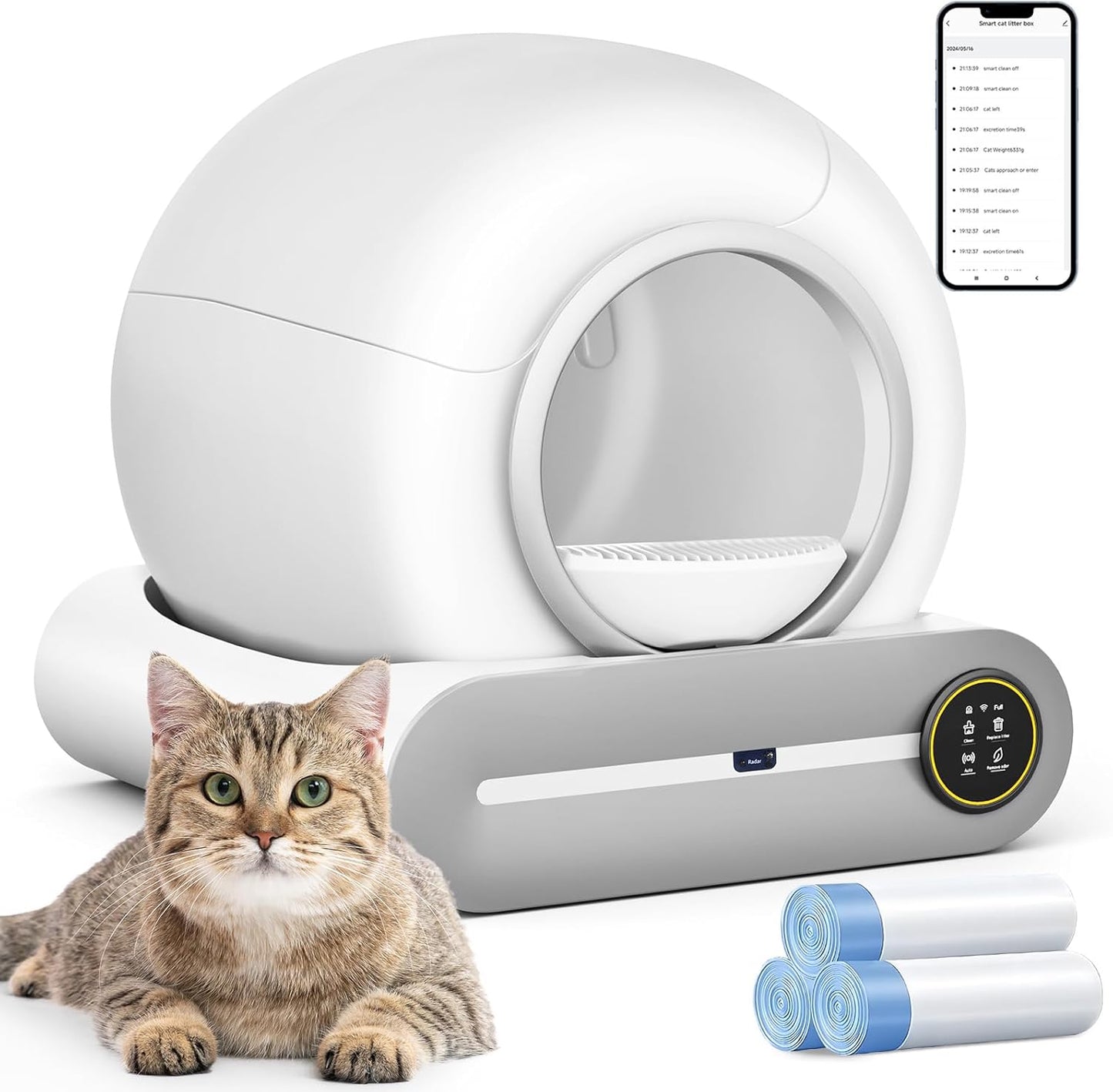 SUANPOT Self Cleaning Cat Litter Box for Multiple Cats