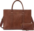 LOVEVOOK Laptop Tote Bag for Women - Vintage Leather Work Bag