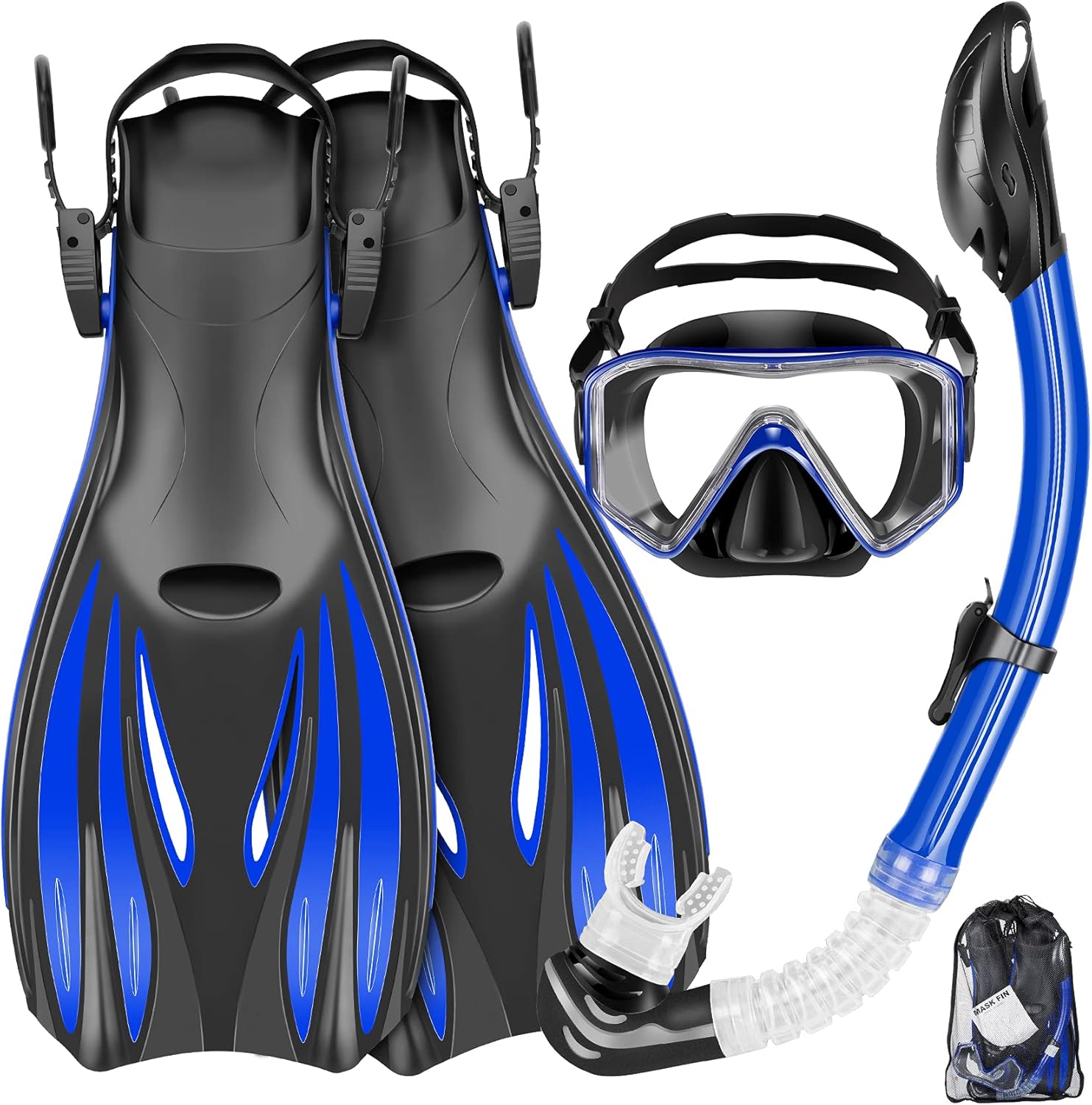 Panoramic View Snorkel Set - Anti-Fog, Anti-Leak, Dive Flippers