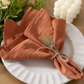 Cloth Napkins Terracotta Burnt Orange Set of 20 - Rustic Table Linens