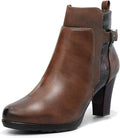 Womens Faux Leather Pointed Toe Ankle Booties - 3in Heel