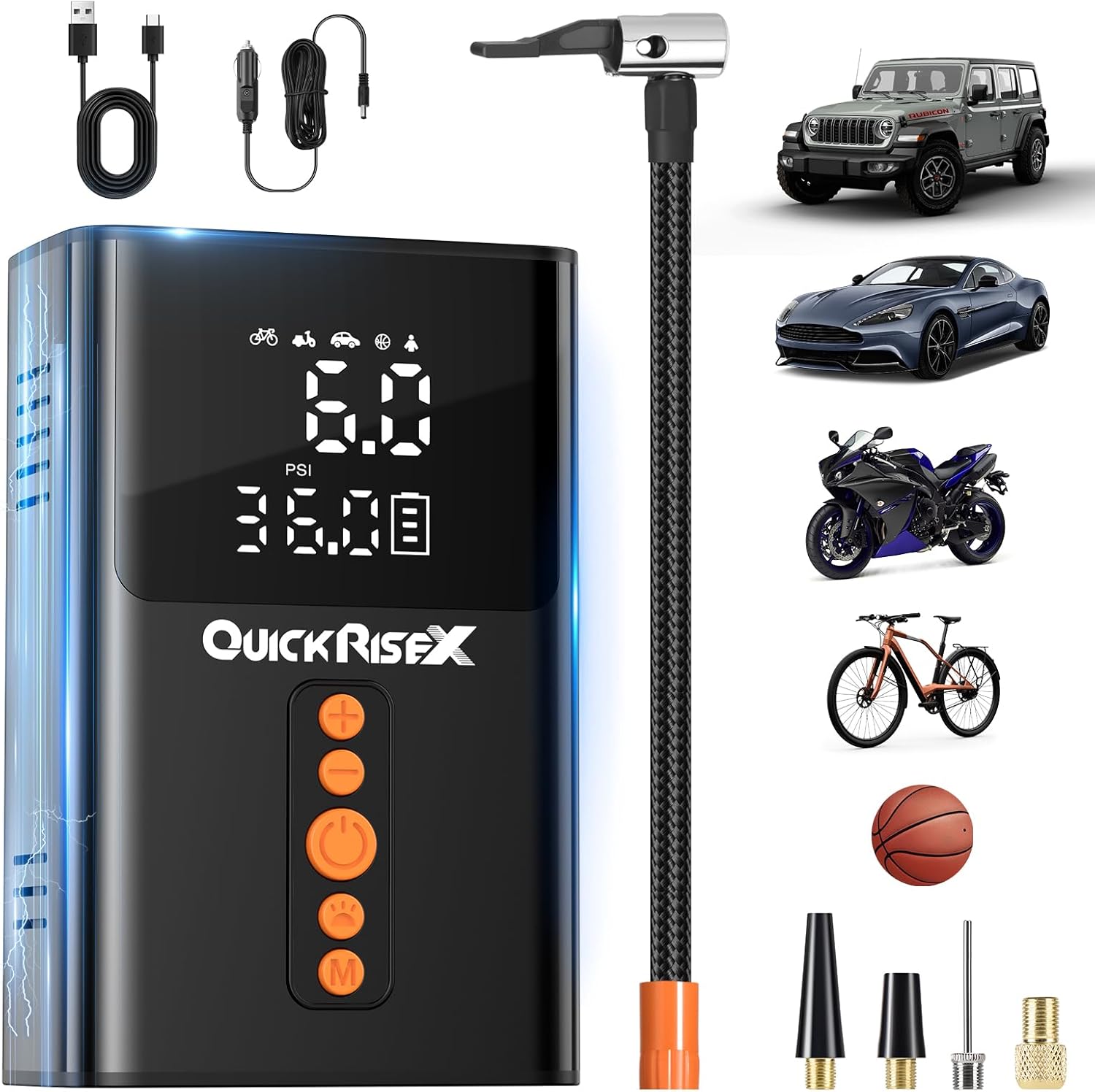 QuickRiseX Stainless Steel Compressor - Portable Power!