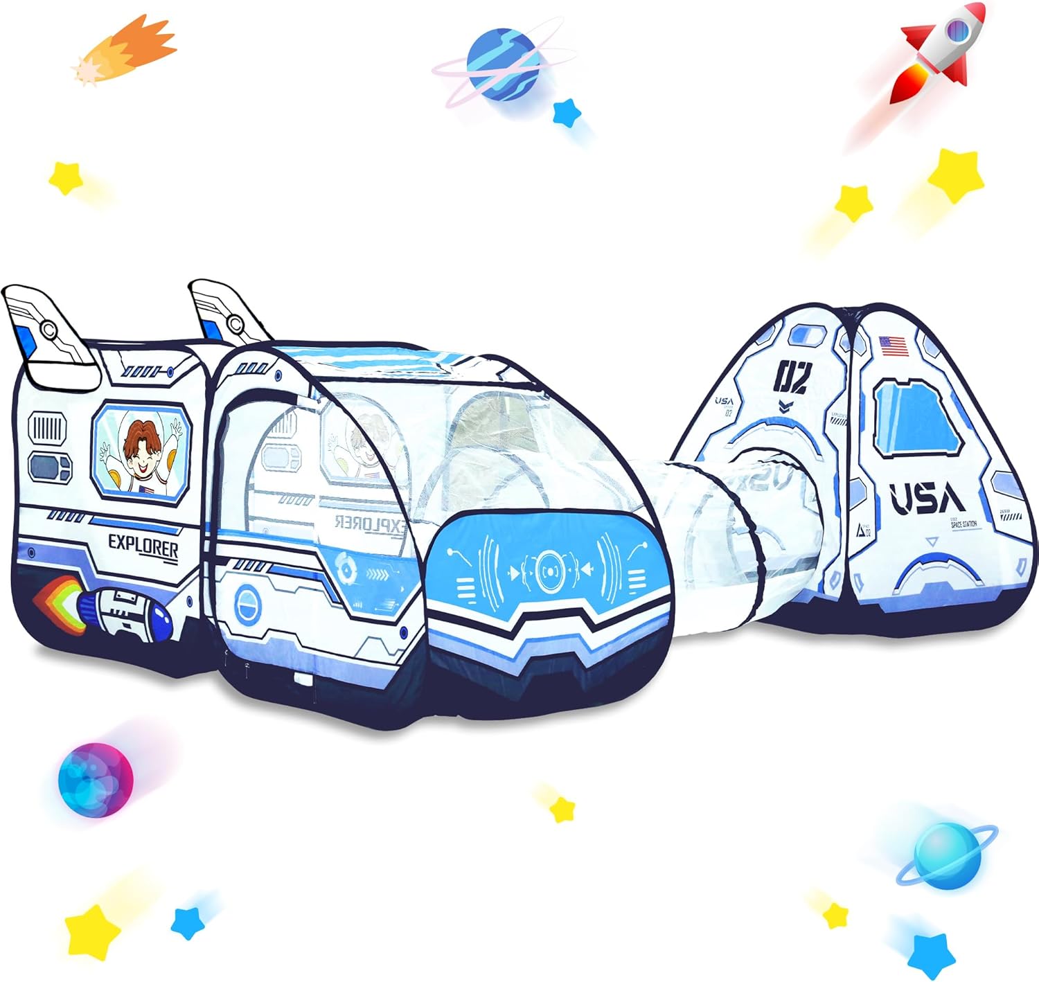 Foldable Rocket Ship Play Tent: Indoor/Outdoor Fun!