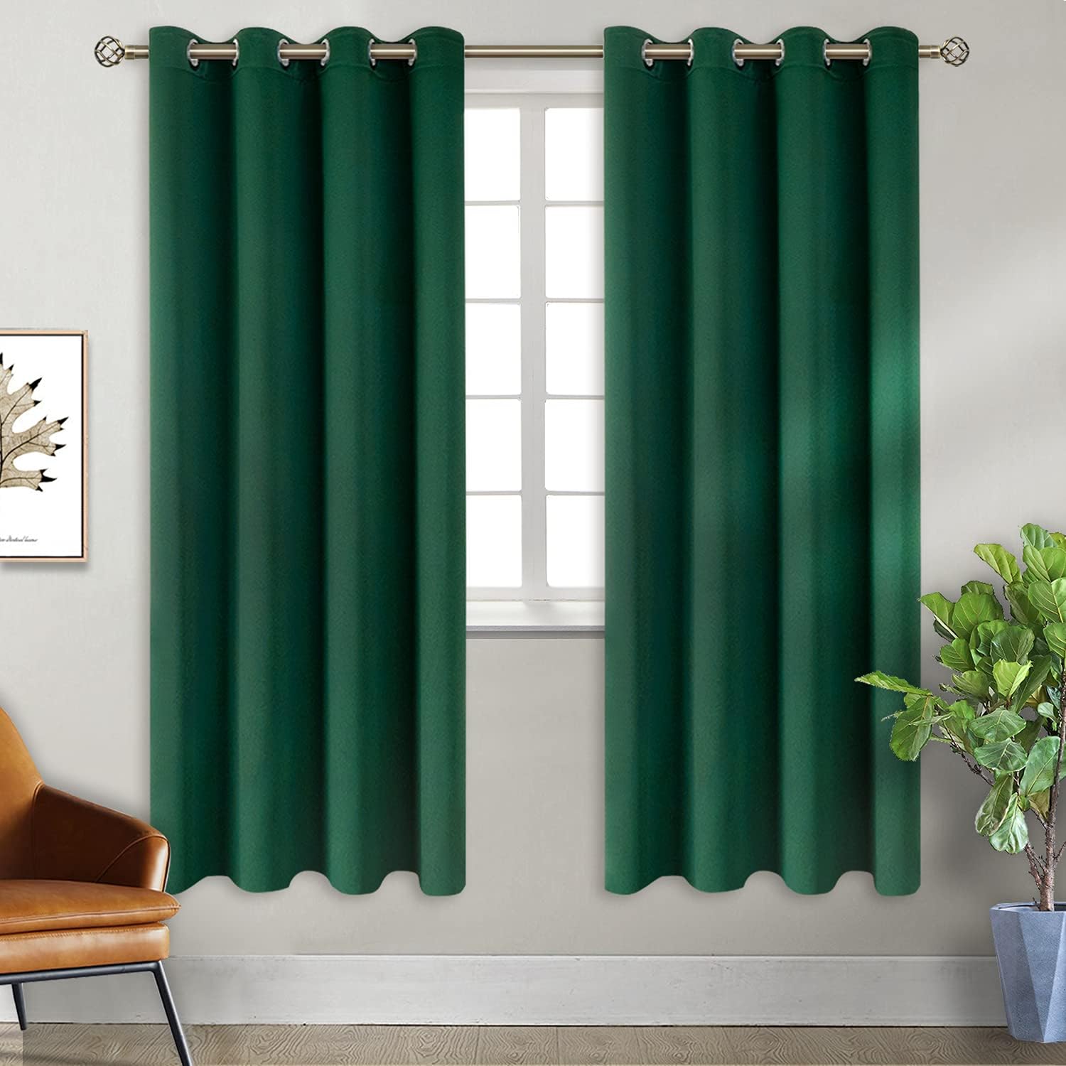 BGment Green Blackout Curtains for Bedroom - Thermal Insulated