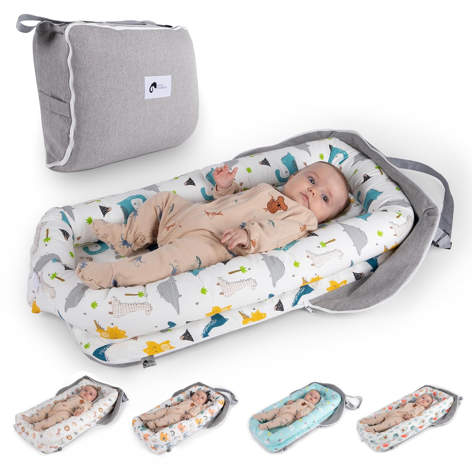Joyful Journeys Baby Lounger Diaper Bag - Portable Nest & Organizer