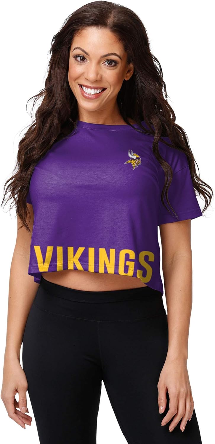 FOCO Women's NFL Team Logo Ladies Bottom Line Fashion Crop Top