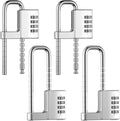 4 Digit Combination Lock Long Shackle Padlock - Adjustable Security