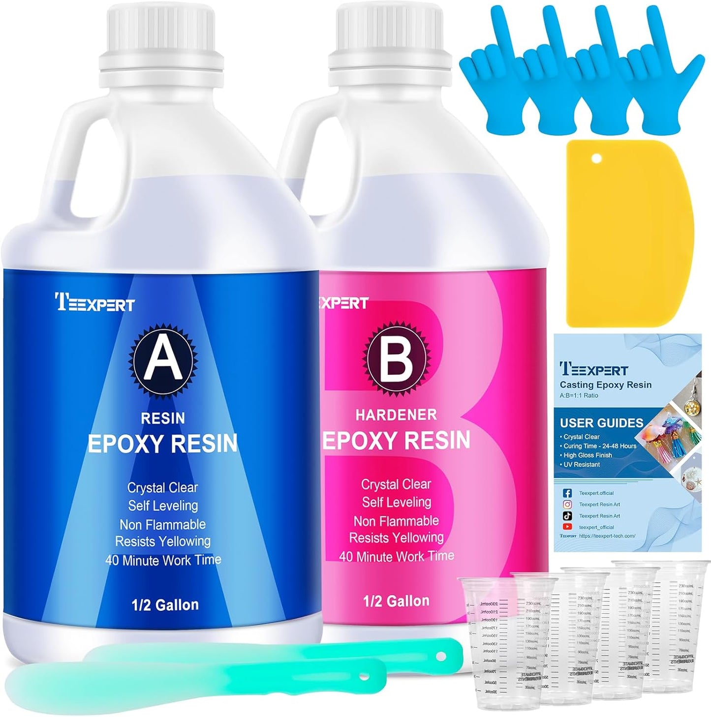 Teexpert Epoxy Resin Crystal Clear Kit for Art and DIY Projects