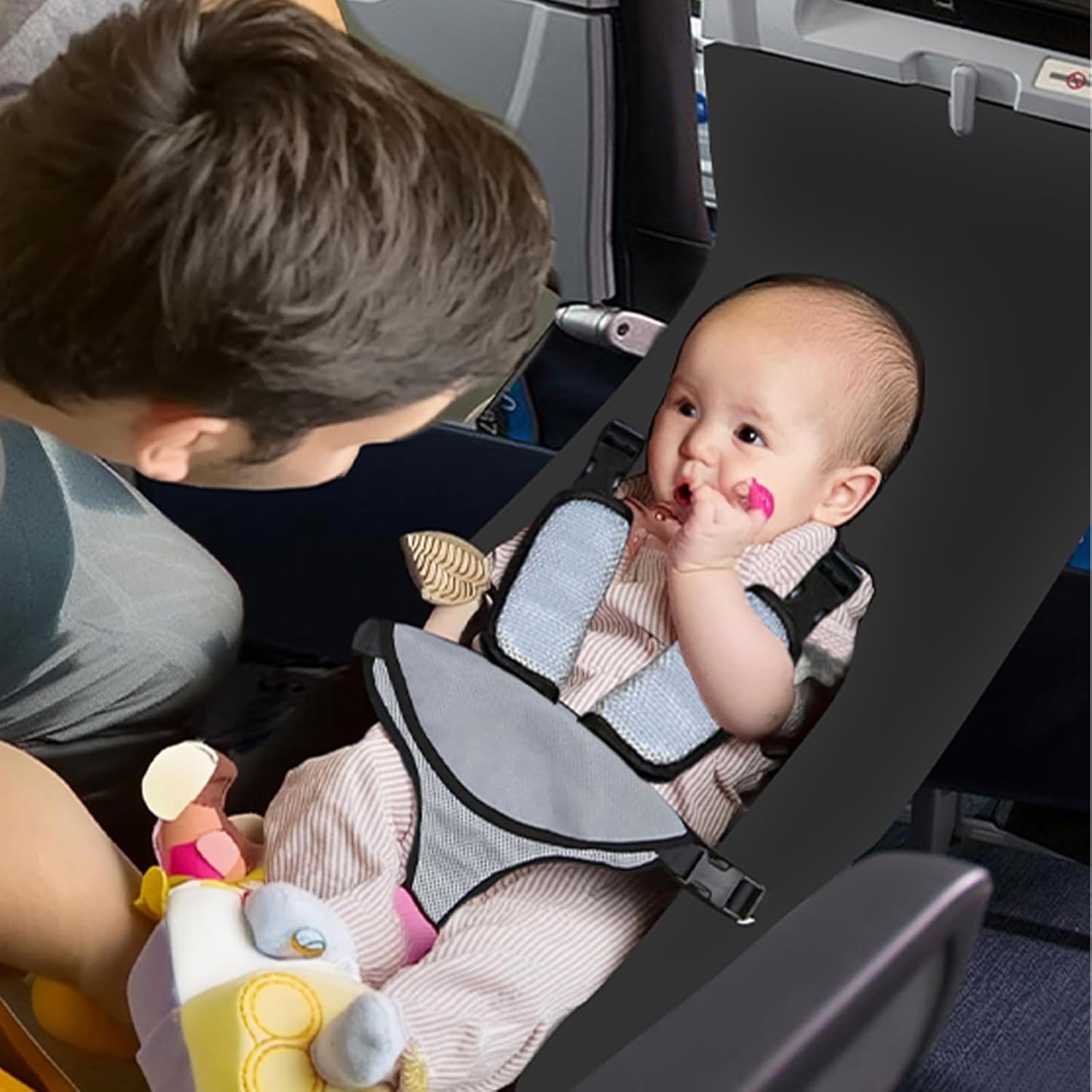Portable Toddler Airplane Bed with Pockets for Economy Seats