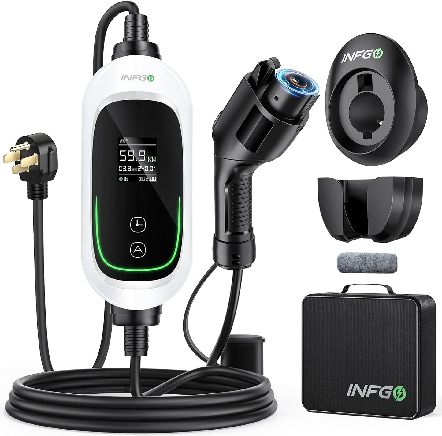 Fast Tesla Charger Level 2 25FT - 40A Portable Mobile EV Charger