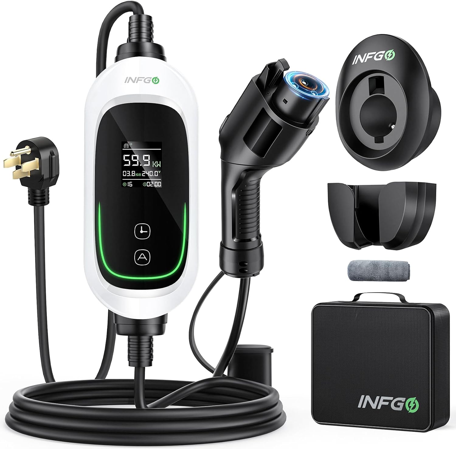 Fast Tesla Charger Level 2 25FT - 40A Portable Mobile EV Charger