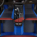 Luxury Leather Car Floor mats Custom Full Coverage - Blue+Black