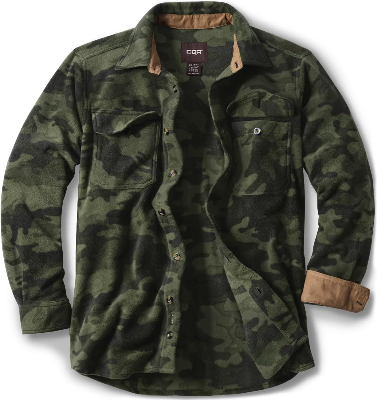 CQR Men's Long Sleeve Heavyweight Fleece Shirts for Comfort