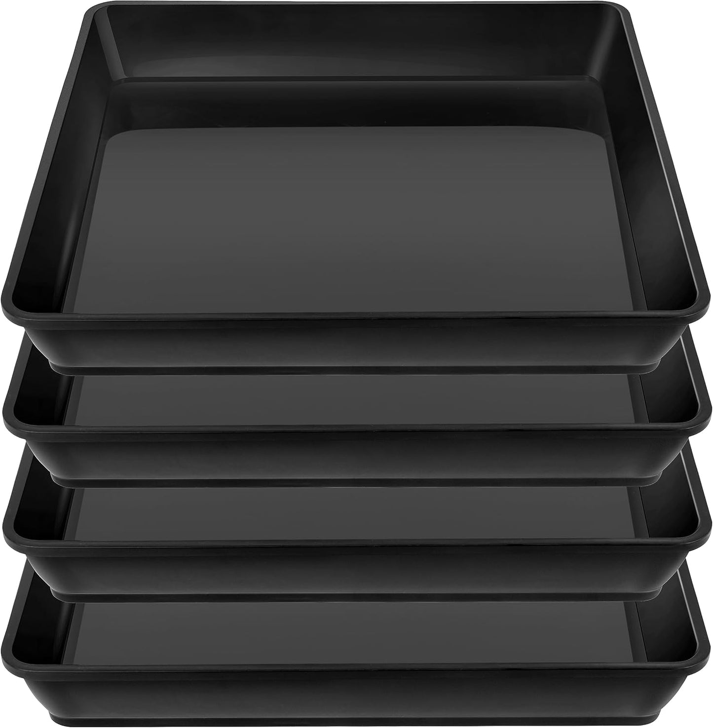 Square Plant Saucer 16 Inch 4 Pack for Indoor and Outdoor Use