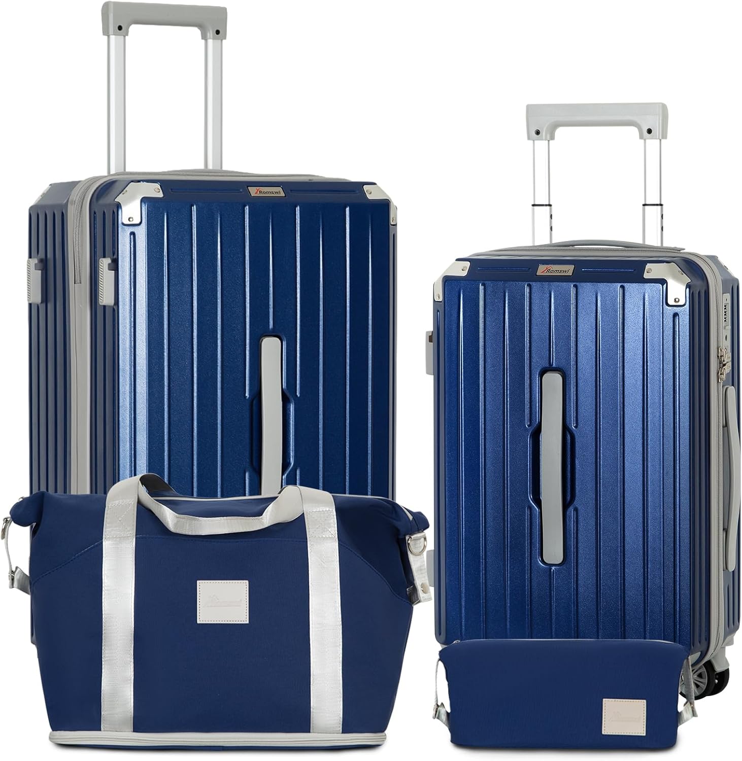 Romswi 4 Piece Hardside Spinner Luggage Set with Cup Holder