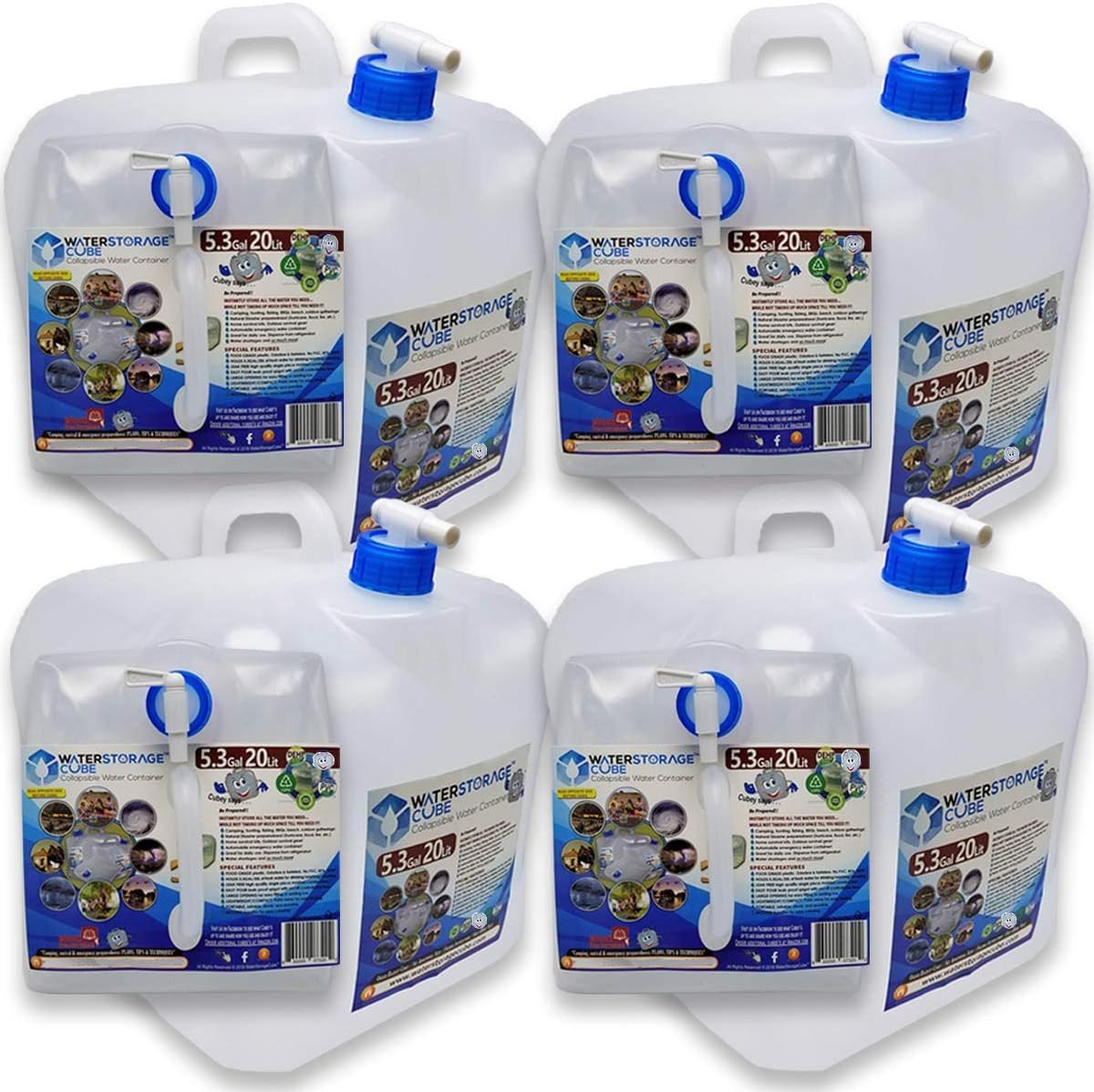 WaterStorageCube Collapsible Water Container for Camping & Hiking